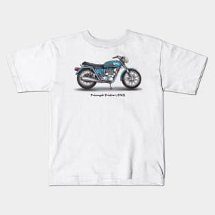 Drawing of Retro Classic Motorcycle Triumph Trident 1969 Kids T-Shirt